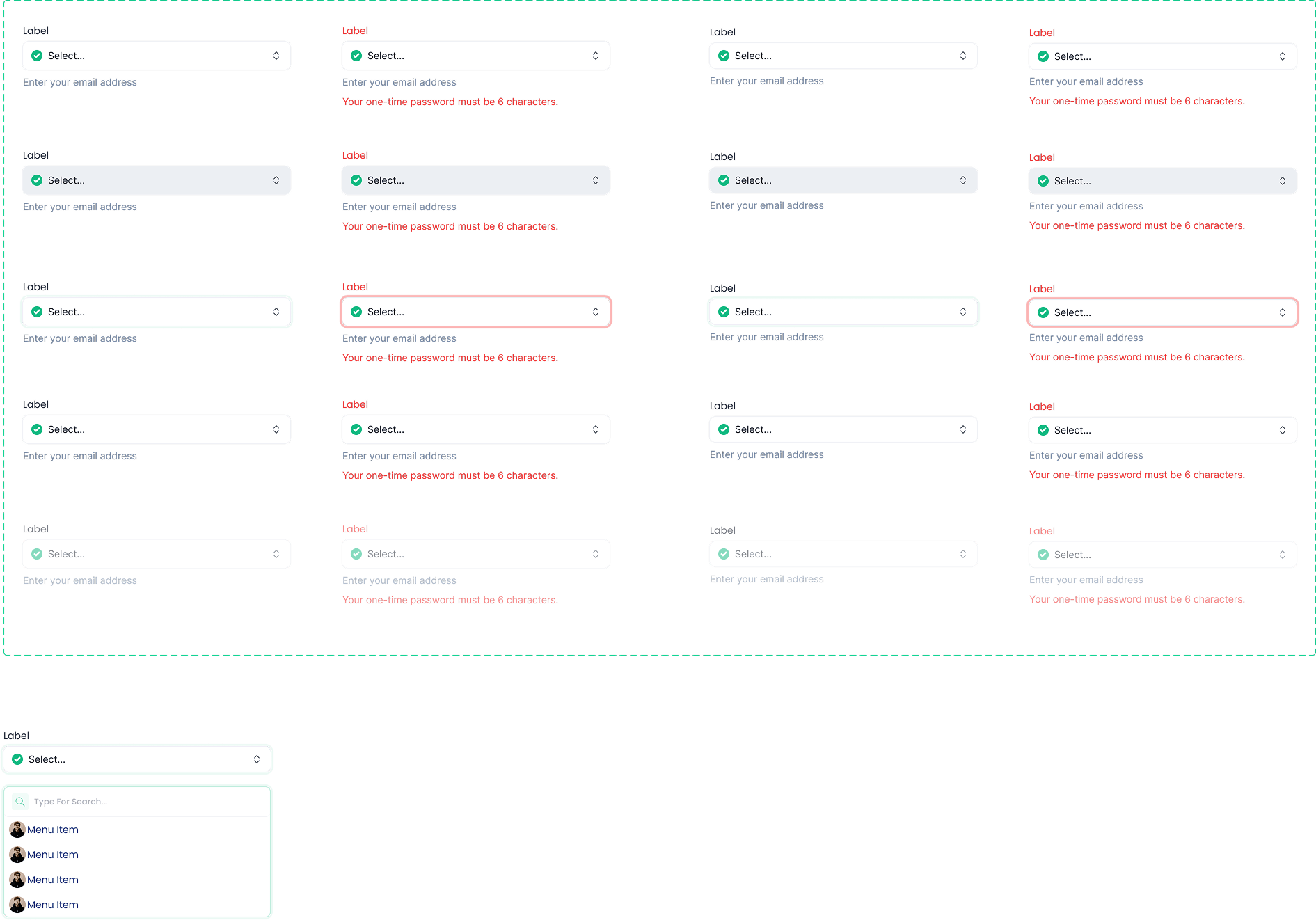 Mosaic combobox and autocomplete component states